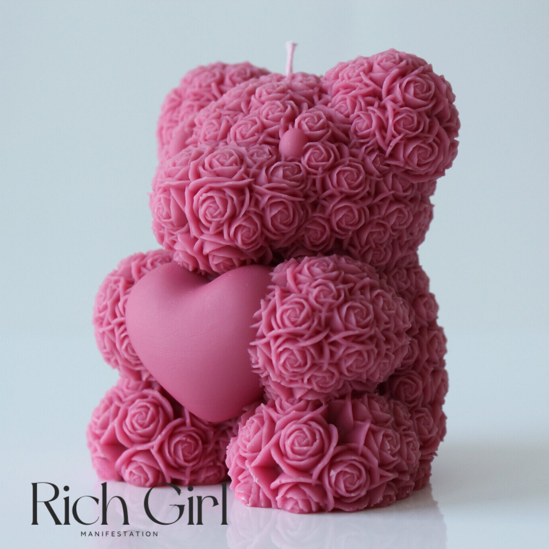 Teddy Bear Rose Soy Candle