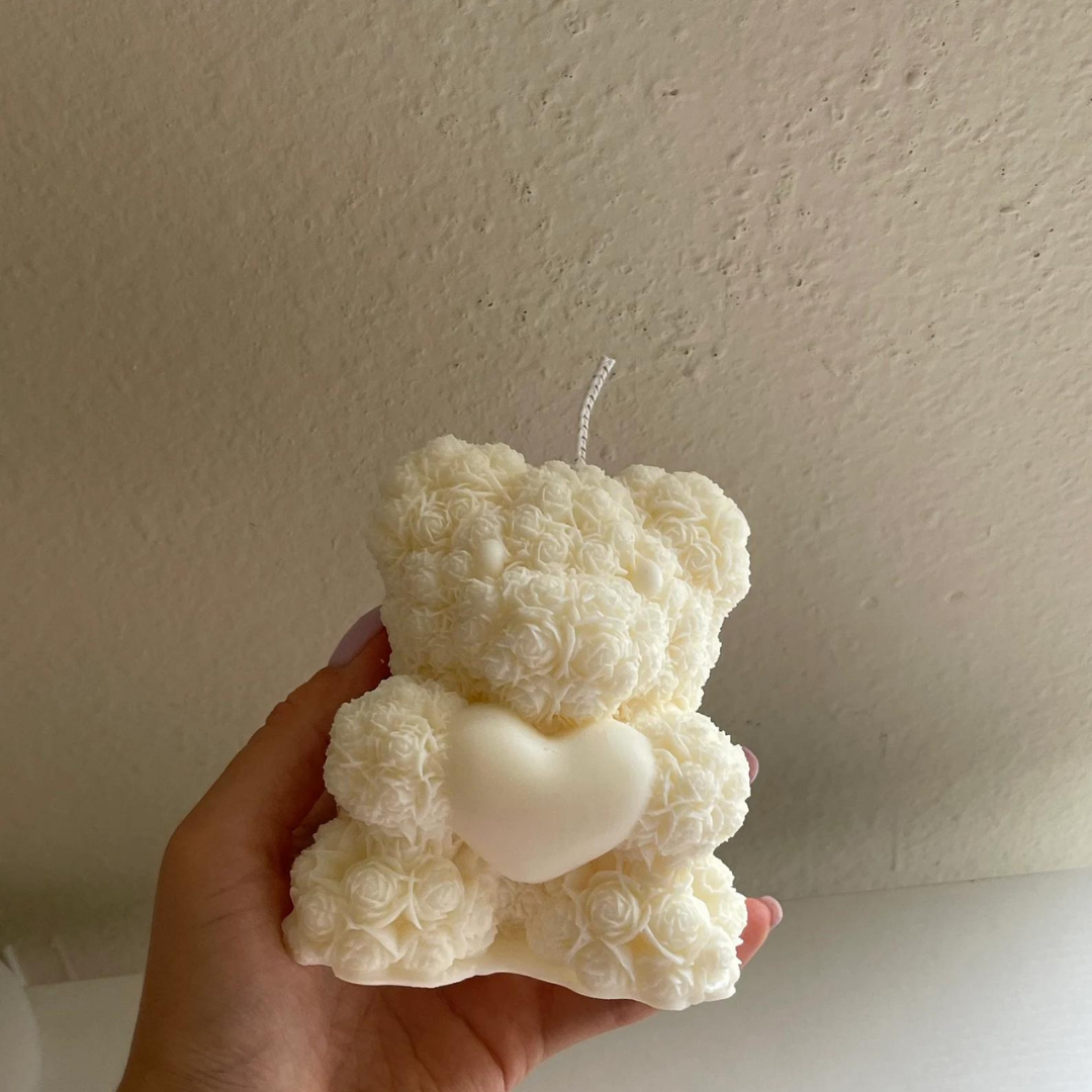 Teddy Bear Rose Soy Candle