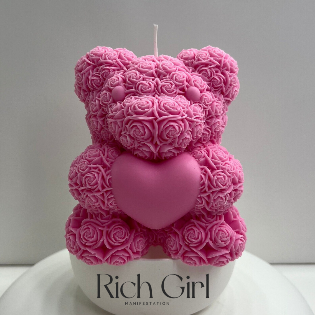 Teddy Bear Rose Soy Candle