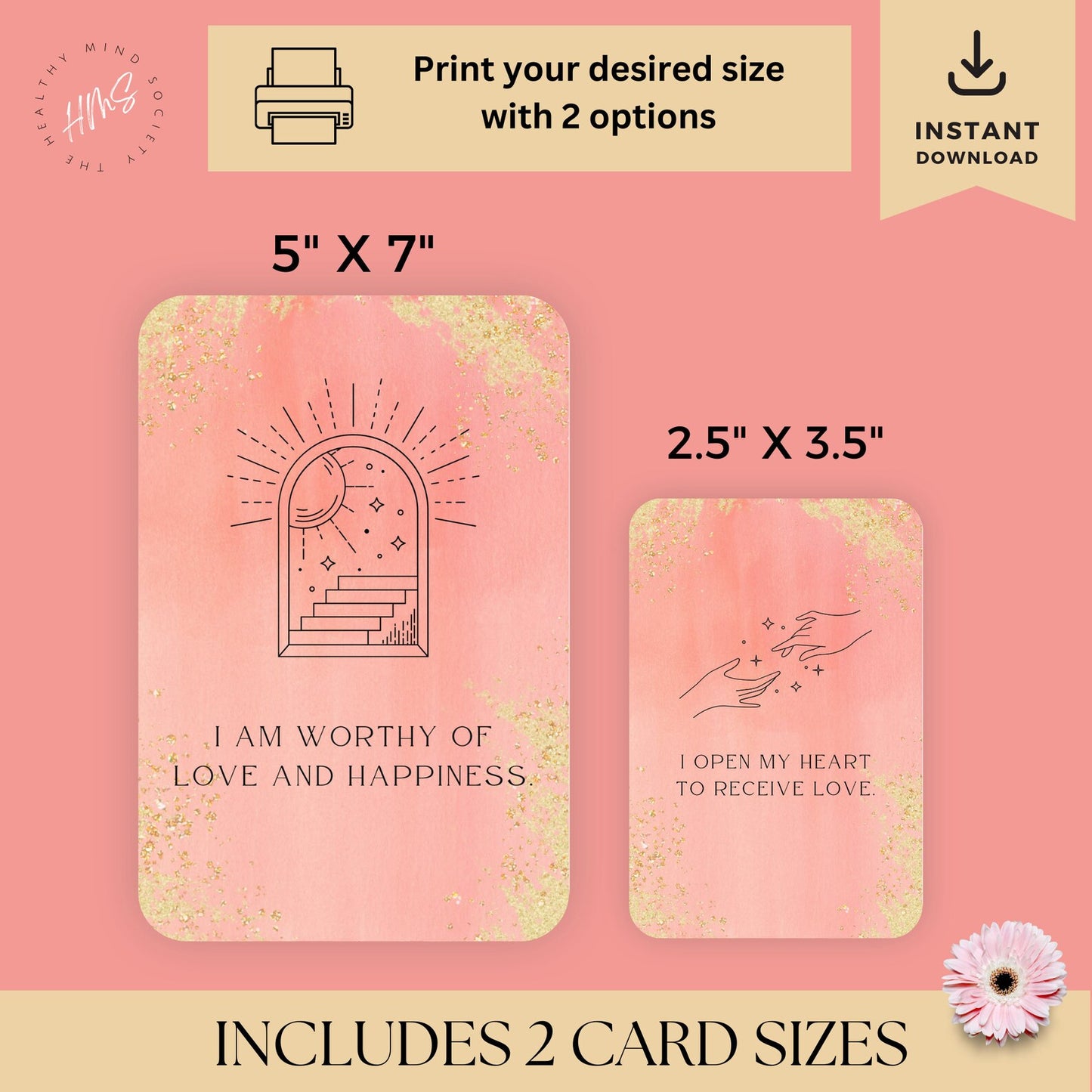Love Affirmation Cards | 25 printable cards, manifest love affirmation cards