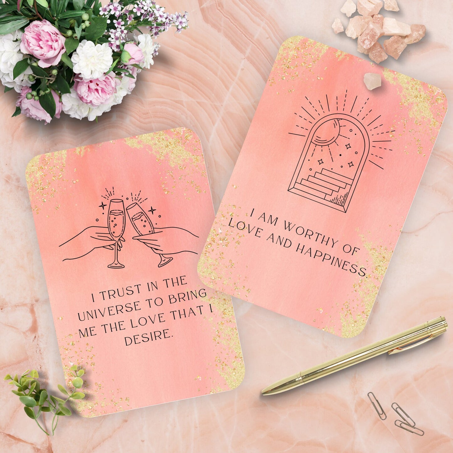 Love Affirmation Cards | 25 printable cards, manifest love affirmation cards